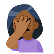 🤦🏾‍♀️ Emoji sich an den Kopf fassende Frau: mitteldunkle Hautfarbe Facebook 2.0.