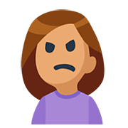 🙍🏽‍♀️ Emoji missmutige Frau: mittlere Hautfarbe Facebook 2.0.