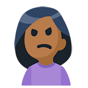 🙍🏾‍♀️ Emoji missmutige Frau: mitteldunkle Hautfarbe Facebook 2.0.