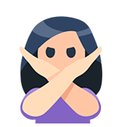🙅🏻‍♀️ Emoji Mujer Haciendo El Gesto De «no»: Tono De Piel Claro en Facebook 2.0.