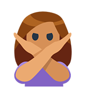 Emoji 🙅🏽‍♀️ Donna Con Gesto Di Rifiuto: Carnagione Olivastra su Facebook 2.0.