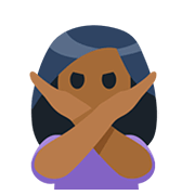 🙅🏾‍♀️ Emoji Frau mit überkreuzten Armen: mitteldunkle Hautfarbe Facebook 2.0.