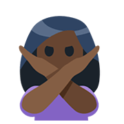 🙅🏿‍♀️ Emoji Mujer Haciendo El Gesto De «no»: Tono De Piel Oscuro en Facebook 2.0.