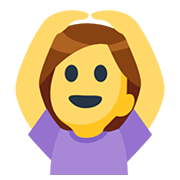 🙆‍♀️ Emoji Frau mit Händen auf dem Kopf Facebook 2.0.