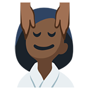 💆🏿‍♀️ Emoji Frau, die eine Kopfmassage bekommt: dunkle Hautfarbe Facebook 2.0.