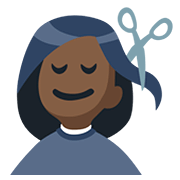 Emoji 💇🏿‍♀️ Taglio Di Capelli Per Donna: Carnagione Scura su Facebook 2.0.