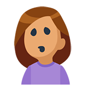🙎🏽‍♀️ Emoji schmollende Frau: mittlere Hautfarbe Facebook 2.0.