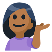 Emoji 💁🏾‍♀️ Donna Con Suggerimento: Carnagione Abbastanza Scura su Facebook 2.0.