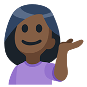 Emoji 💁🏿‍♀️ Donna Con Suggerimento: Carnagione Scura su Facebook 2.0.