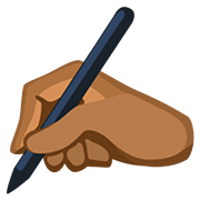 ✍🏾 Emoji Escrevendo à Mão: Pele Morena Escura na Facebook 2.0.