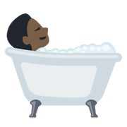 🛀🏿 Emoji Pessoa Tomando Banho: Pele Escura na Facebook 2.1.