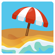 Emoji 🏖️ Spiaggia Con Ombrellone su Facebook 2.1.
