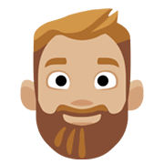 Emoji 🧔🏼 Uomo Con La Barba: Carnagione Abbastanza Chiara su Facebook 2.1.