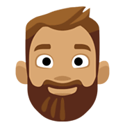 🧔🏽 Emoji Mann: mittlere Hautfarbe, Bart Facebook 2.1.