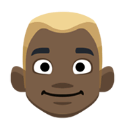 👱🏿‍♂️ Emoji Mann: dunkle Hautfarbe, blond Facebook 2.1.