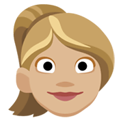 Emoji 👱🏼‍♀️ Donna Bionda: Carnagione Abbastanza Chiara su Facebook 2.1.