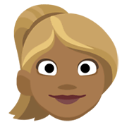 👱🏾‍♀️ Emoji Mujer Rubia: Tono De Piel Oscuro Medio en Facebook 2.1.