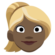 Emoji 👱🏿‍♀️ Donna Bionda: Carnagione Scura su Facebook 2.1.