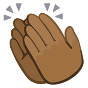 👏🏾 Emoji Mãos Aplaudindo: Pele Morena Escura na Facebook 2.1.