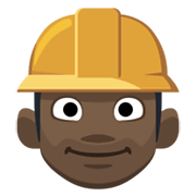 👷🏿 Emoji Bauarbeiter(in): dunkle Hautfarbe Facebook 2.1.