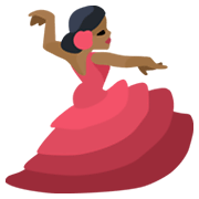 💃🏾 Emoji Mulher Dançando: Pele Morena Escura na Facebook 2.1.