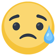 Emoji 😥 Faccina Delusa Ma Sollevata su Facebook 2.1.
