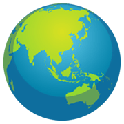 Émoji 🌏 Globe Tourné Sur L’Asie Et L’Australie sur Facebook 2.1.