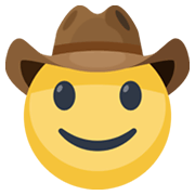 Emoji 🤠 Faccina Con Cappello Da Cowboy su Facebook 2.1.