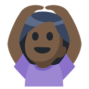 🙆🏿 Emoji Person mit Händen auf dem Kopf: dunkle Hautfarbe Facebook 2.1.