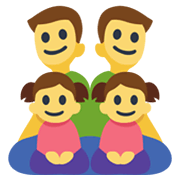 👨‍👨‍👧‍👧 Emoji Familie: Mann, Mann, Mädchen und Mädchen Facebook 2.1.