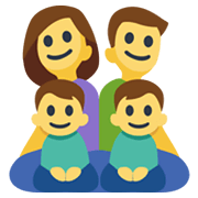 👨‍👩‍👦‍👦 Emoji Familia: Hombre, Mujer, Niño, Niño en Facebook 2.1.