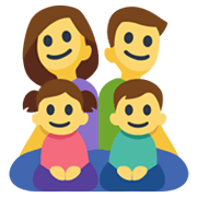 👨‍👩‍👧‍👦 Emoji Familie: Mann, Frau, Mädchen und Junge Facebook 2.1.