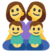 Emoji 👩‍👩‍👦‍👦 Famiglia: Donna, Donna, Bambino E Bambino su Facebook 2.1.