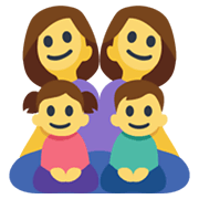 Emoji 👩‍👩‍👧‍👦 Famiglia: Donna, Donna, Bambina E Bambino su Facebook 2.1.
