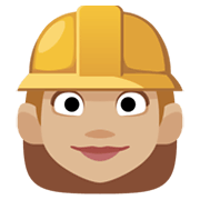 👷🏼‍♀️ Emoji Bauarbeiterin: mittelhelle Hautfarbe Facebook 2.1.