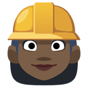👷🏿‍♀️ Emoji Bauarbeiterin: dunkle Hautfarbe Facebook 2.1.