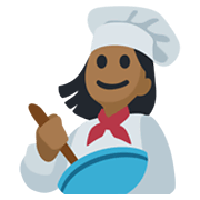 👩🏾‍🍳 Emoji Cocinera: Tono De Piel Oscuro Medio en Facebook 2.1.