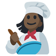 👩🏿‍🍳 Emoji Cocinera: Tono De Piel Oscuro en Facebook 2.1.