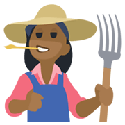 👩🏾‍🌾 Emoji Agricultora: Tono De Piel Oscuro Medio en Facebook 2.1.