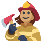 Emoji 👩🏽‍🚒 Pompiere Donna: Carnagione Olivastra su Facebook 2.1.