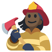 Emoji 👩🏿‍🚒 Pompiere Donna: Carnagione Scura su Facebook 2.1.
