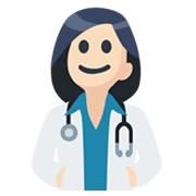 👩🏻‍⚕️ Emoji Profesional Sanitario Mujer: Tono De Piel Claro en Facebook 2.1.
