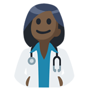 Emoji 👩🏿‍⚕️ Operatrice Sanitaria: Carnagione Scura su Facebook 2.1.