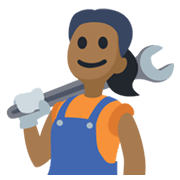 Emoji 👩🏾‍🔧 Meccanico Donna: Carnagione Abbastanza Scura su Facebook 2.1.