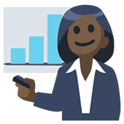 👩🏿‍💼 Emoji Oficinista Mujer: Tono De Piel Oscuro en Facebook 2.1.