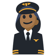 Emoji 👩🏾‍✈️ Pilota Donna: Carnagione Abbastanza Scura su Facebook 2.1.