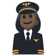 👩🏿‍✈️ Emoji Piloto De Avião Mulher: Pele Escura na Facebook 2.1.