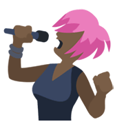 Emoji 👩🏿‍🎤 Cantante Donna: Carnagione Scura su Facebook 2.1.