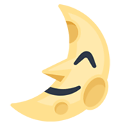 Emoji 🌛 Faccina Primo Quarto Di Luna su Facebook 2.1.