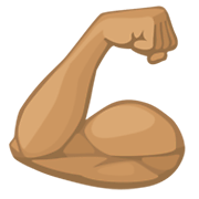 Émoji 💪🏽 Biceps Contracté : Peau Légèrement Mate sur Facebook 2.1.
